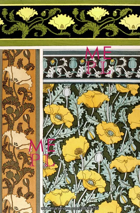 : Four decorative floral designs : Four decorative floral designs