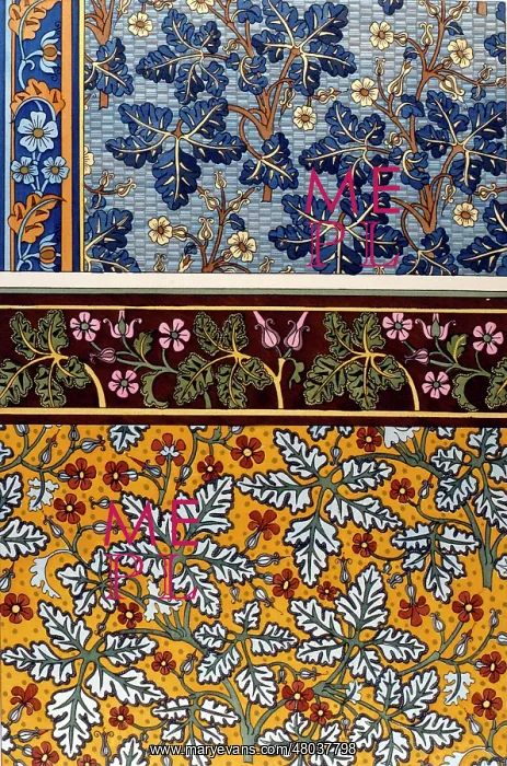 : Four decorative floral designs : Four decorative floral designs