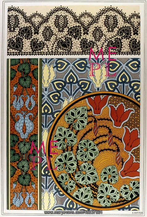 : Four decorative floral designs : Four decorative floral designs