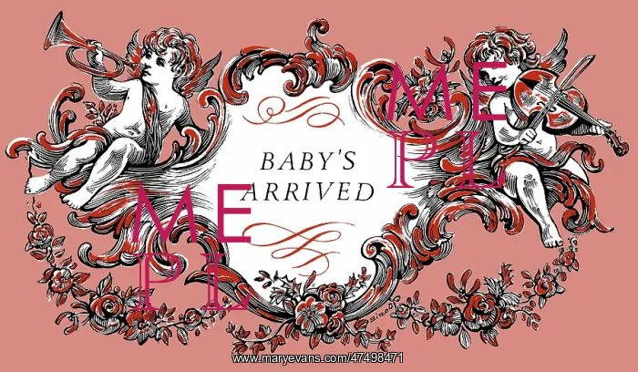 : Decorative frame with flowers and cherubs : Decorative frame with flowers and cherubs