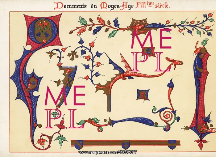 : Decorative initial letters and borders from a : Decorative initial letters and borders from a