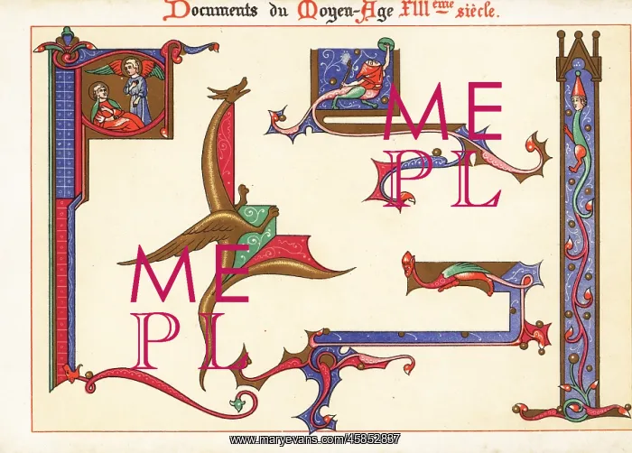 : Decorative initial letters and borders from a : Decorative initial letters and borders from a