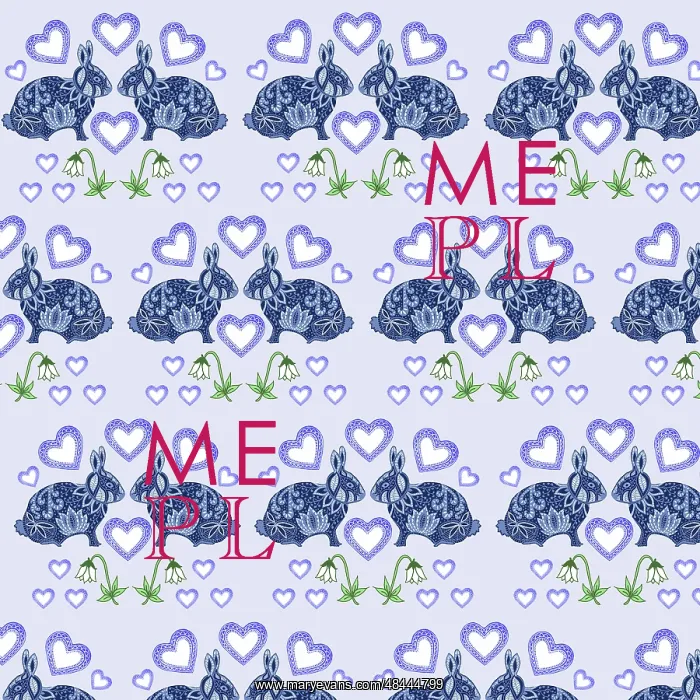  : Decorative rabbits repeating pattern