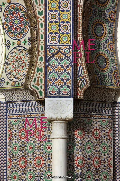: Fez. Detail of decorative tiles, Royal Palace : Fez. Detail of decorative tiles, Royal Palace
