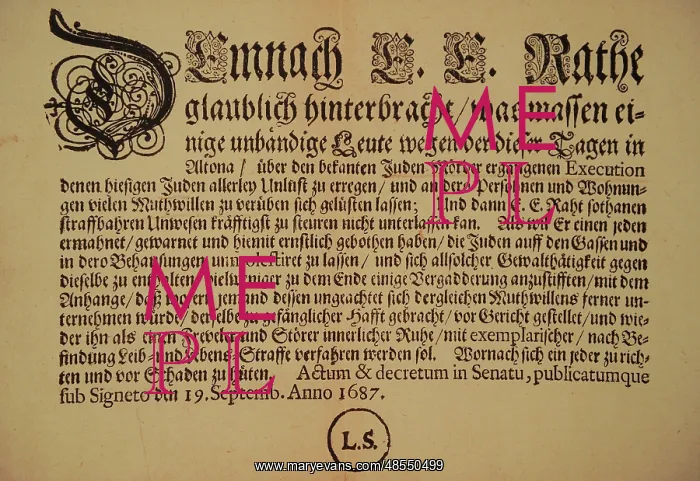 : Decree prohibiting the riots on the occasion of the executio : Decree prohibiting the riots on the occasion of the executio