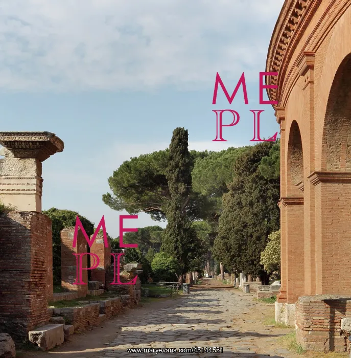: Decumanus Maximus, with theatre on the right : Decumanus Maximus, with theatre on the right
