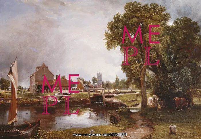 : Dedham Lock and Mill, by John Constable : Dedham Lock and Mill, by John Constable