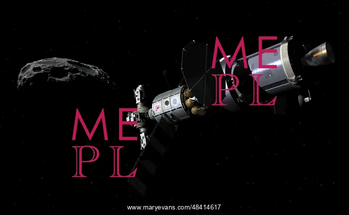 : A Deep Space Mission Vehicle approaching an asteroid : A Deep Space Mission Vehicle approaching an asteroid