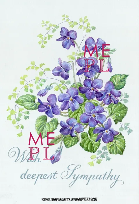  : With deepest Sympathy ' design with violets