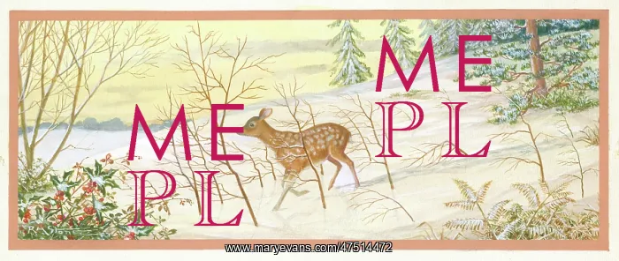 : A deer in a snowy landscape : A deer in a snowy landscape