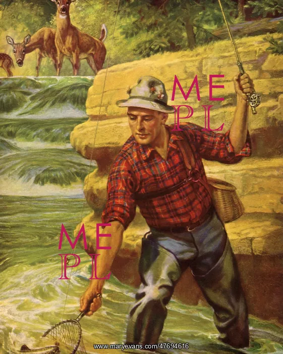  : Deer watch Fisherman with Net
