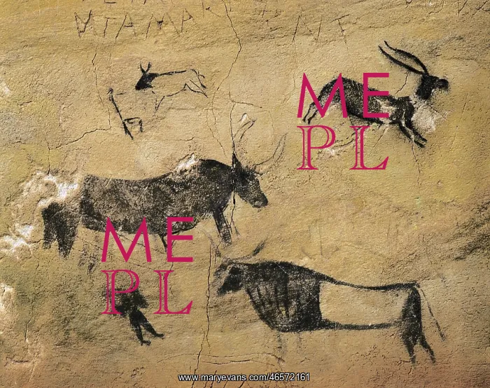 : Deers and cows in naturalistic-stylized style : Deers and cows in naturalistic-stylized style