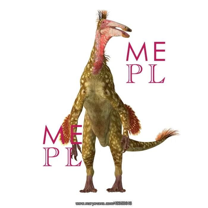 : Deinocheirus dinosaur, front view on white background : Deinocheirus dinosaur, front view on white background