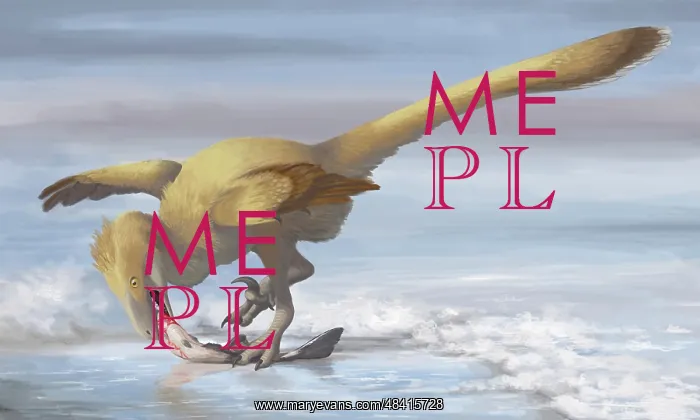 : Deinonychus antirrhopus preys on a fish : Deinonychus antirrhopus preys on a fish