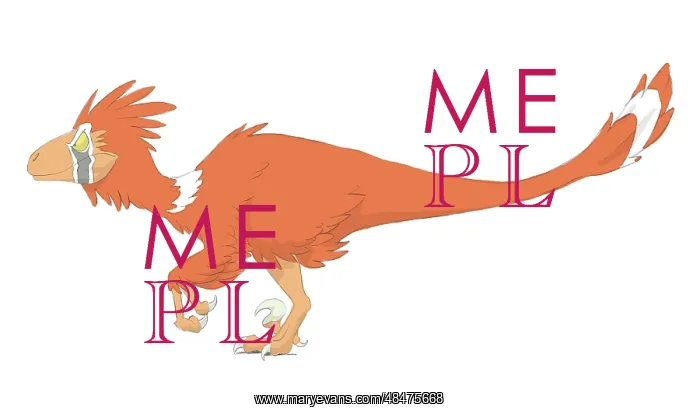  : Deinonychus pencil drawing with digital color
