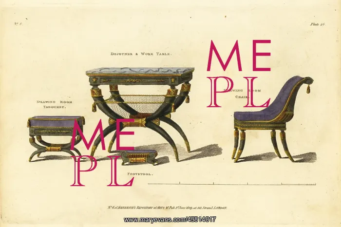 : Dejeuner and work table, drawing room tabouret : Dejeuner and work table, drawing room tabouret