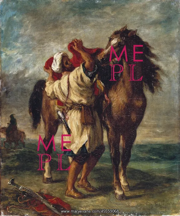 : DELACROIX, Eugene (1798-1863). Arab saddling : DELACROIX, Eugene (1798-1863). Arab saddling