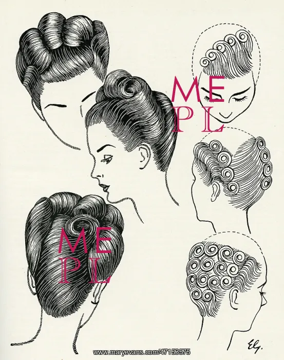 : D'Elegance Hairstyle Diagram with Waves and Curls : D'Elegance Hairstyle Diagram with Waves and Curls
