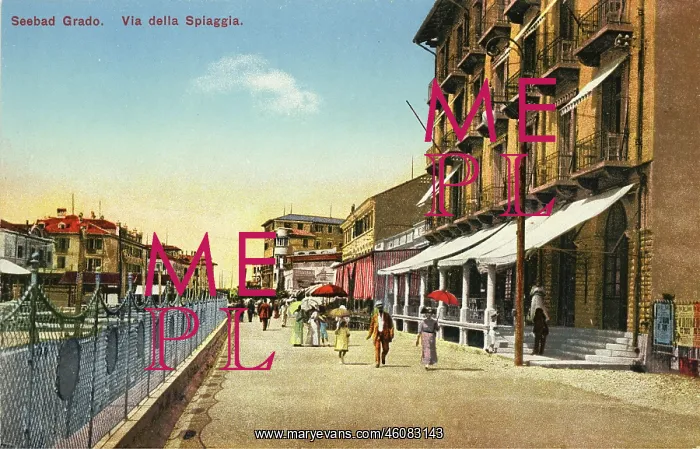 : Grado. Via della Spiaggia, Grado. Um 1910. Postcard : Grado. Via della Spiaggia, Grado. Um 1910. Postcard