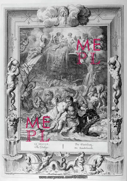 : The Deluge. Engraved illustration from The Temple : The Deluge. Engraved illustration from The Temple