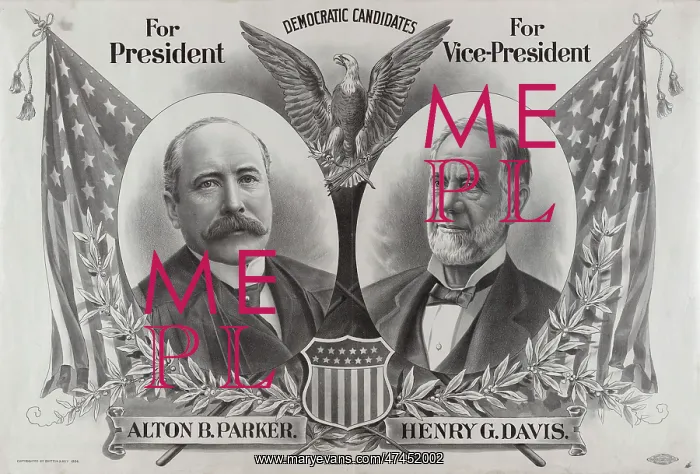 : Democratic candidates. For president, Alton B. Parker. For v : Democratic candidates. For president, Alton B. Parker. For v