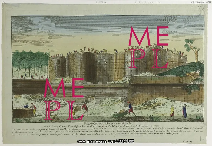 : Demolition of the Bastille Prison : Demolition of the Bastille Prison