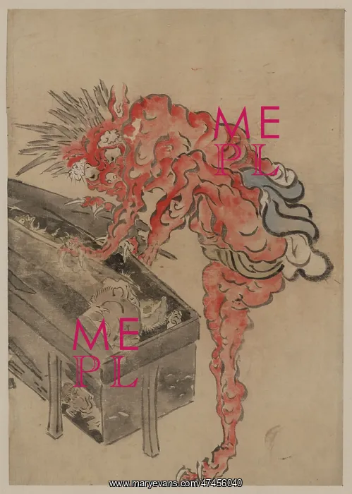 : Demon, possibly Ibaraki, opening a box : Demon, possibly Ibaraki, opening a box