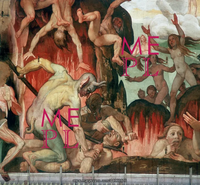 : Demons punishing souls of the damned : Demons punishing souls of the damned