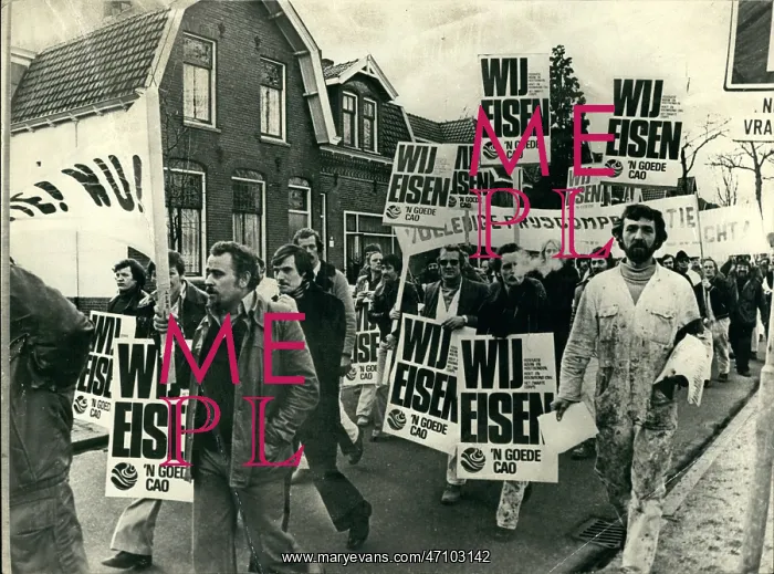 : Demonstration calling for higher wages, Netherlands