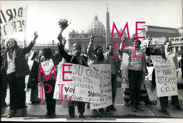 : Demonstration by conscientous objectors in Rome, Italy : Demonstration by conscientous objectors in Rome, Italy
