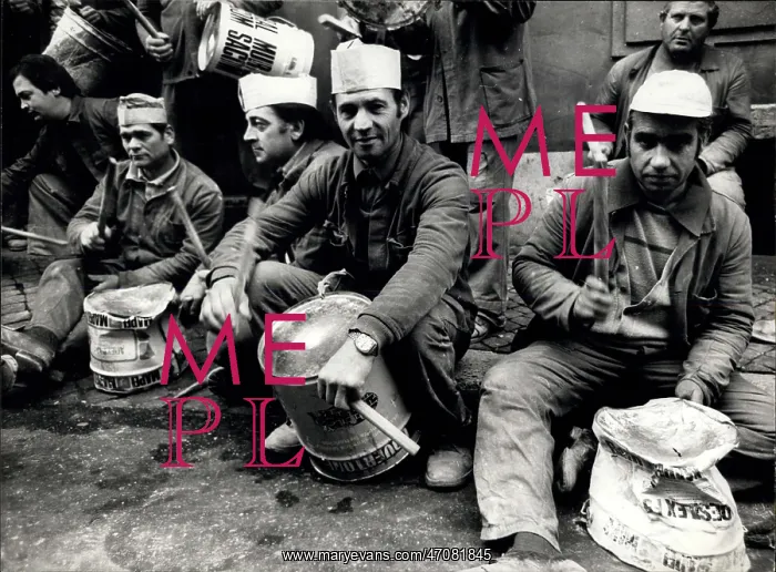 : Demonstration by construction workers, Rome, Italy : Demonstration by construction workers, Rome, Italy