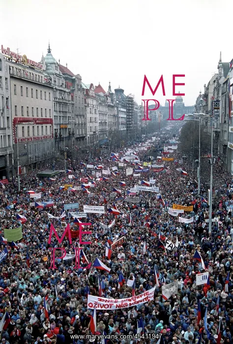 : Demonstration - general strike - Wenceslas Square : Demonstration - general strike - Wenceslas Square