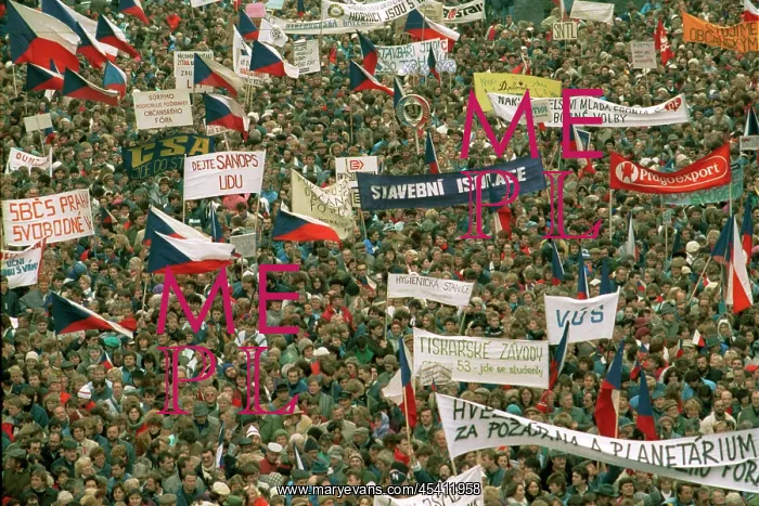 : Demonstration - general strike - Wenceslas Square : Demonstration - general strike - Wenceslas Square
