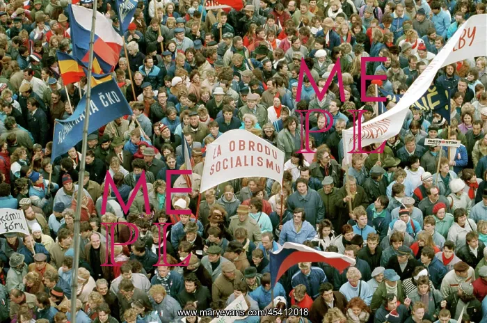 : Demonstration - general strike - Wenceslas Square : Demonstration - general strike - Wenceslas Square