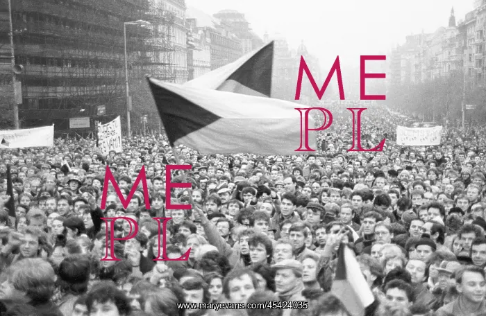: Demonstration - general strike - Wenceslas Square : Demonstration - general strike - Wenceslas Square