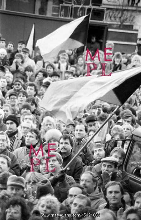 : Demonstration - general strike - Wenceslas Square : Demonstration - general strike - Wenceslas Square