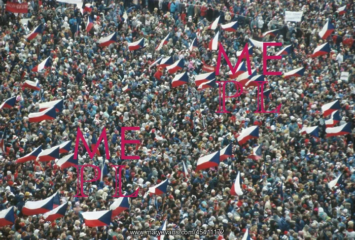 : Demonstration - Letna plain - flags : Demonstration - Letna plain - flags