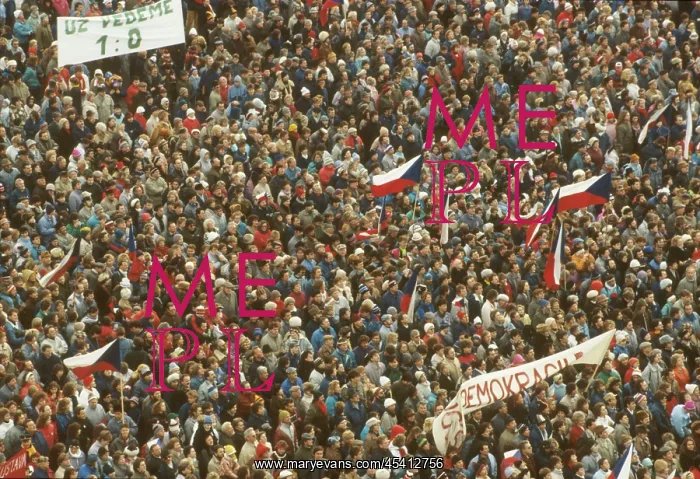 : Demonstration - Letna plain - flags : Demonstration - Letna plain - flags