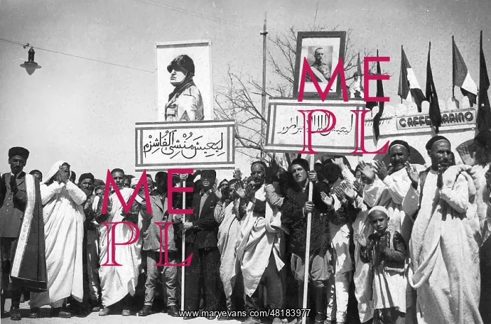 : Demonstration for Mussolini in Libya at the end of the 30's : Demonstration for Mussolini in Libya at the end of the 30's