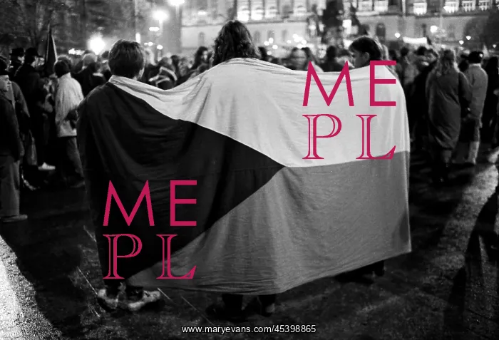 : Demonstration - national flag - Wenceslas Square : Demonstration - national flag - Wenceslas Square