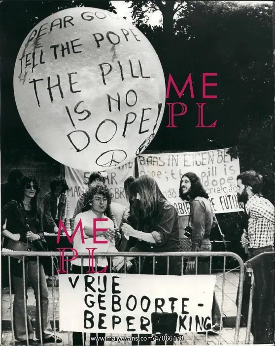 : Demonstration against Pope's banning of the Pill : Demonstration against Pope's banning of the Pill