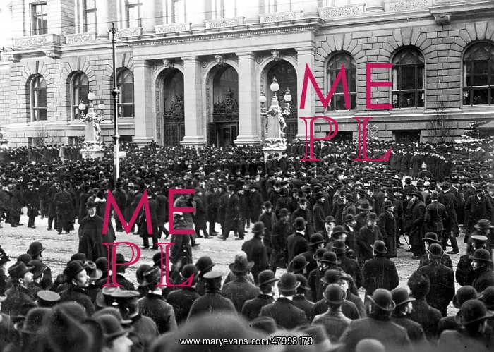 : Demonstration in front of the Prussian House of Representati : Demonstration in front of the Prussian House of Representati