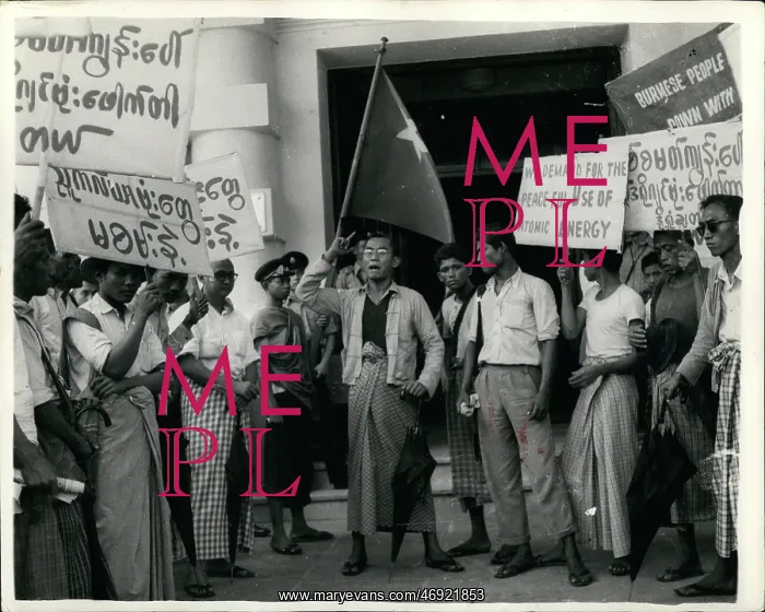 : Demonstration in Rangoon against British bomb tests : Demonstration in Rangoon against British bomb tests