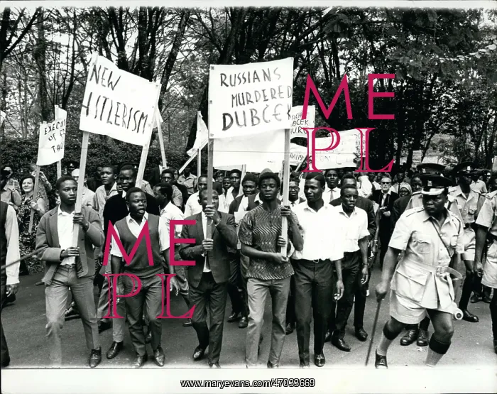 : Demonstration in support of Czechoslovakia, Nairobi, Kenya : Demonstration in support of Czechoslovakia, Nairobi, Kenya