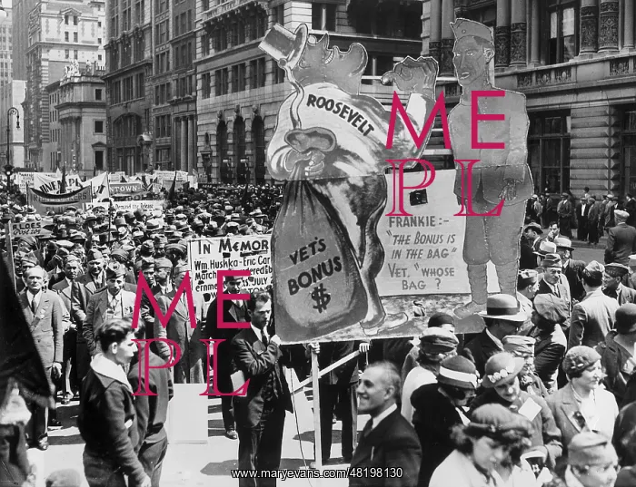 : Demonstration of war veterans in New York, 1935 : Demonstration of war veterans in New York, 1935