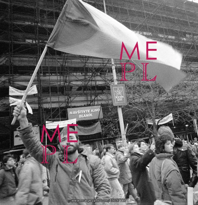 : Demonstration - Wenceslas Square - national flag : Demonstration - Wenceslas Square - national flag