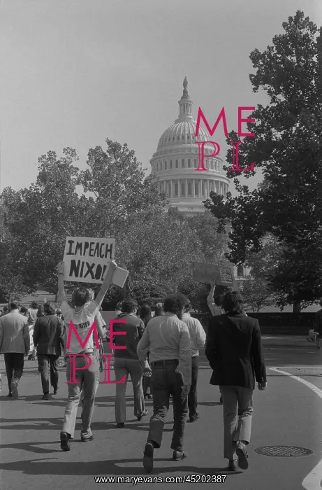 : Demonstrators with Impeach Nixon sign ? : Demonstrators with Impeach Nixon sign ?