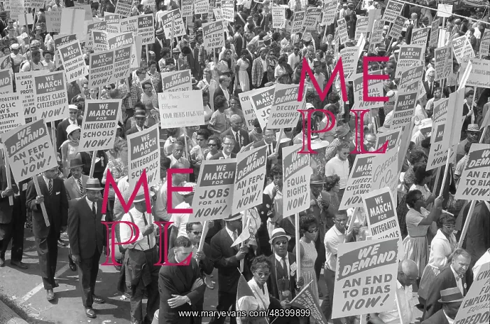 : Demonstrators marching in the street during : Demonstrators marching in the street during