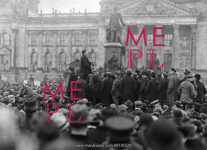: Demonstrators before the Reichstag during the : Demonstrators before the Reichstag during the
