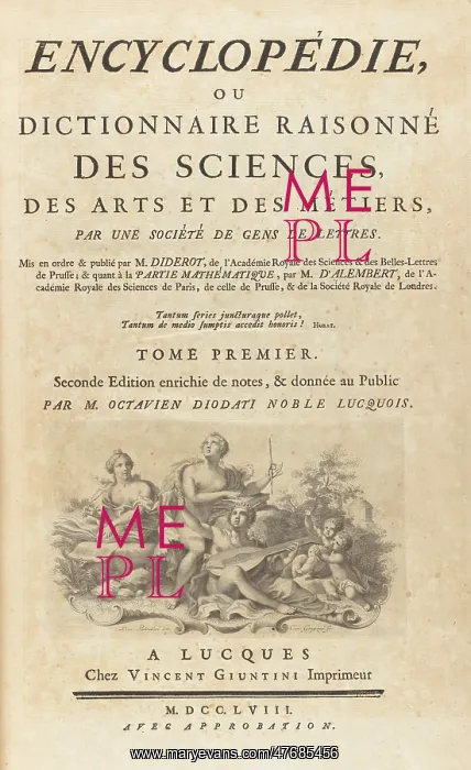 : Denis Diderot and Jean le Rond d'Alembert, Encyclop @ die, 17 : Denis Diderot and Jean le Rond d'Alembert, Encyclop @ die, 17